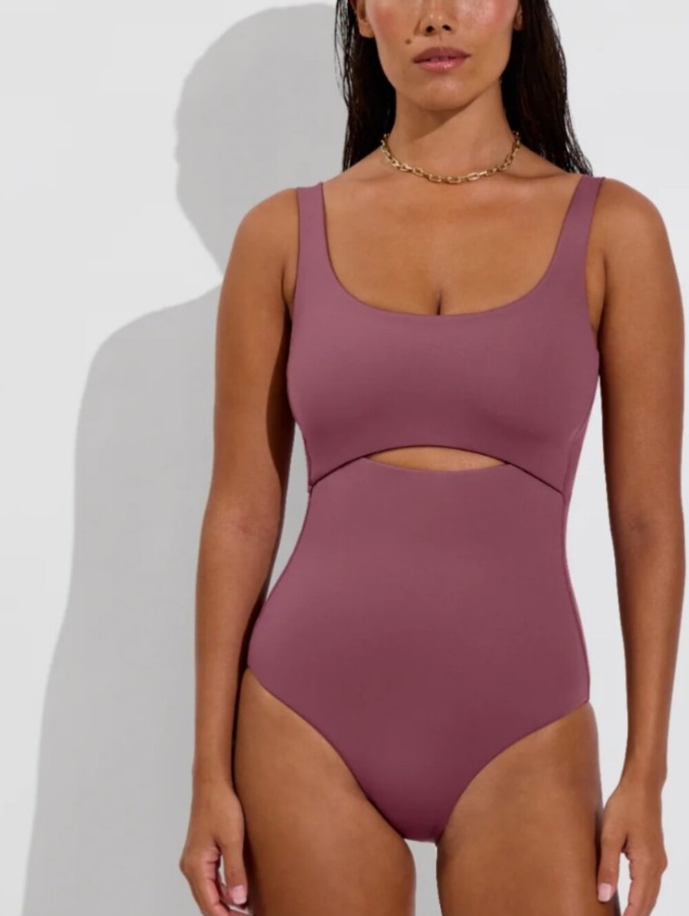 Left On Friday Mauve Cutout One-Piece Swimsuit